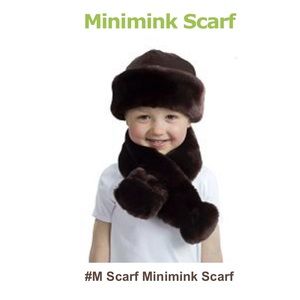 COPY - NWT chocolate Minimink Scarf & hat set
